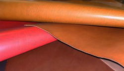 Vegtan dyed through leather